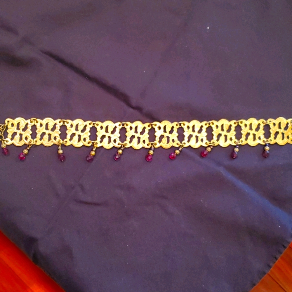 Metal and bead choker